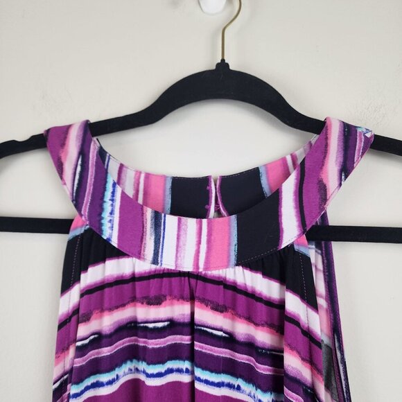 New Lane Bryant sz 18/20 women sleeveless top purple stripes - Picture 3 of 10